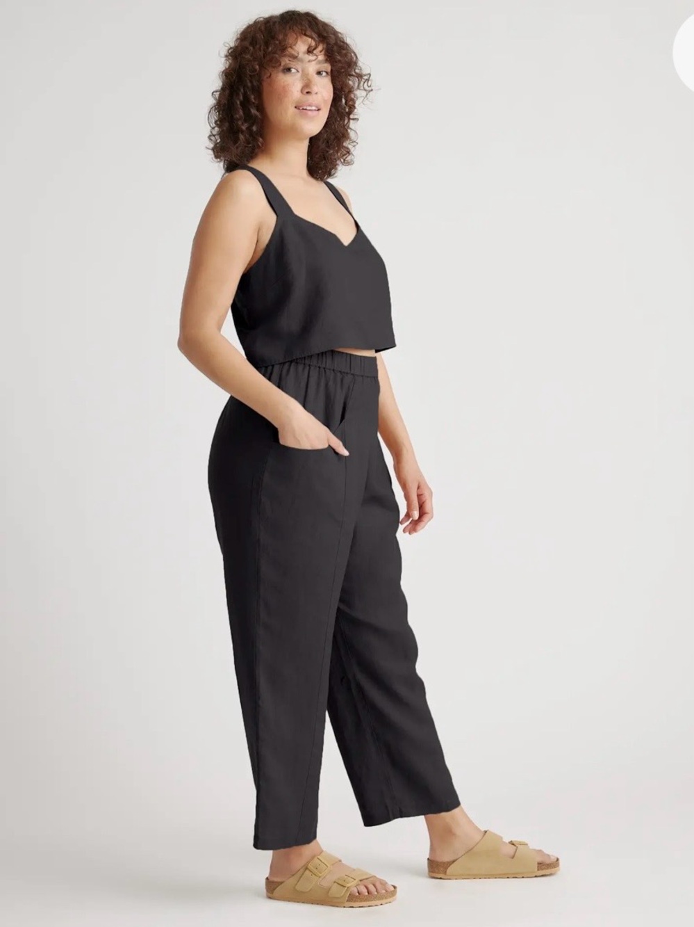 Quince European Linen Tapered Ankle Pant